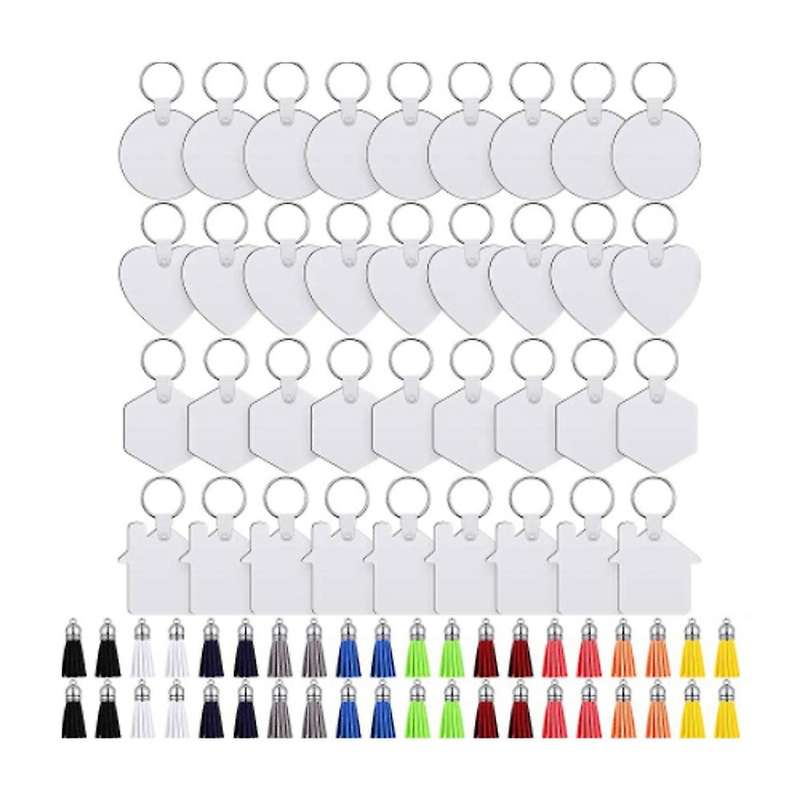 160pcs Blank Mdf Thermal Transfer Board Sublimation Keyring Keychain