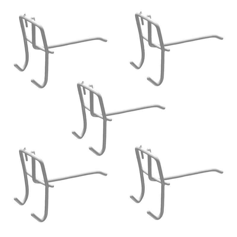 50 Pcs 3.9inch Long White Metal Store Grid Wall Bracket Display Hooks