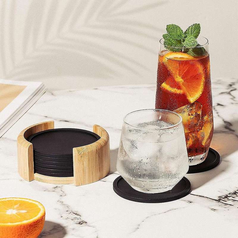 Round Silicone Coasters , Set Of 8 ,for Drinks, Table Coasters