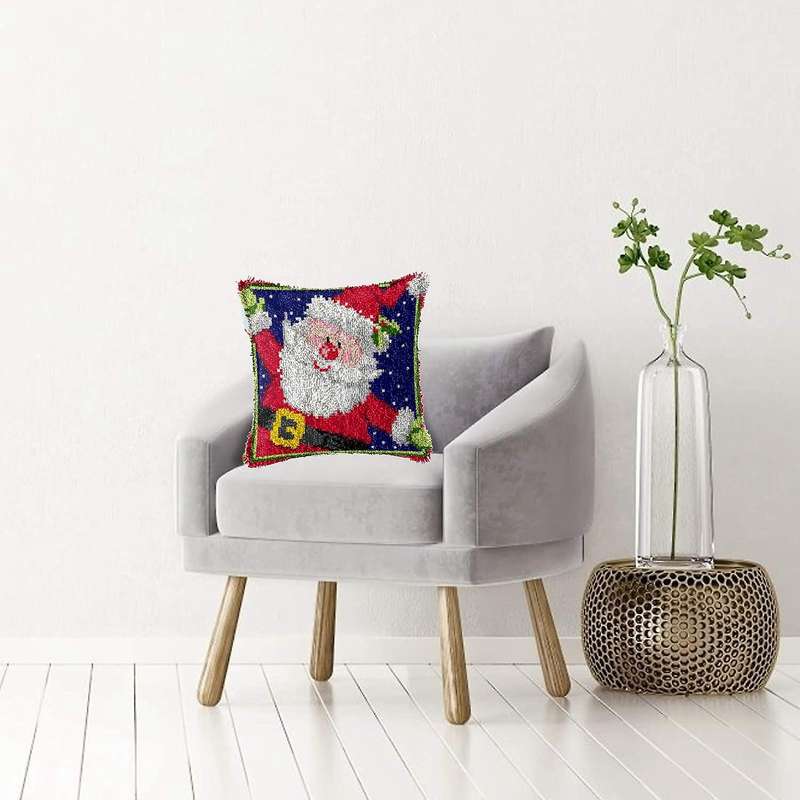 Latch Hook Pillow Kit for Adults Throw Pillow Cover Christmas Decor