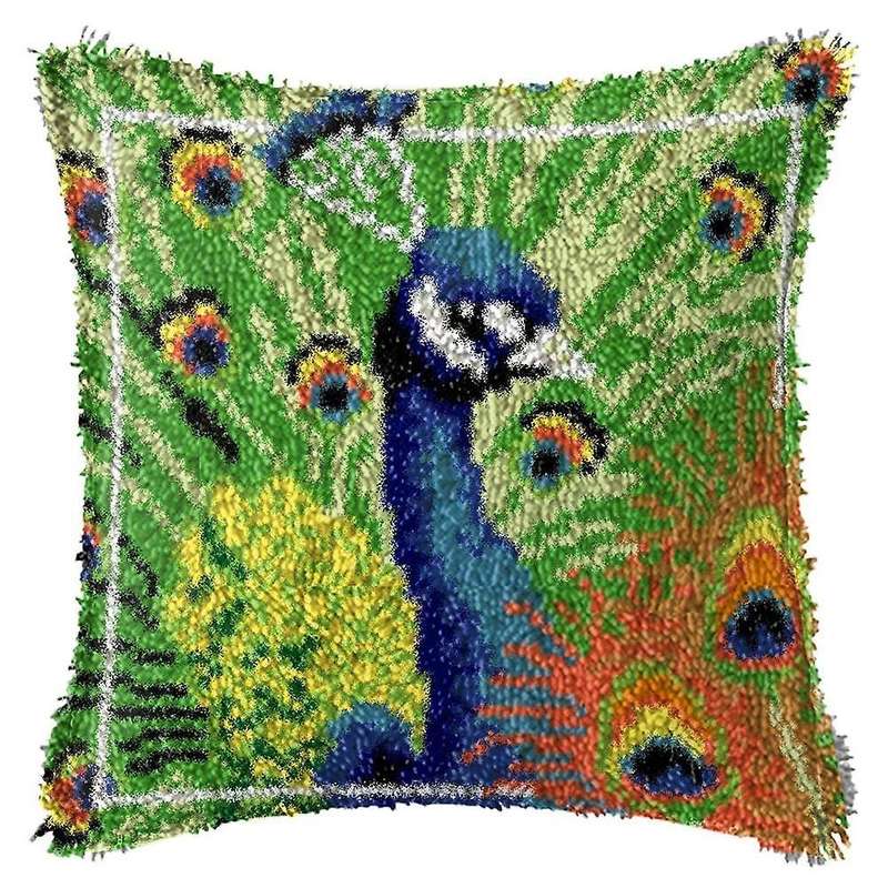 Latch Hook Kits for Diy Throw Pillow Cover, for Great Family Peacock