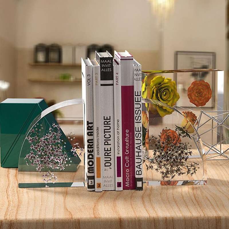 2pcs Bookends Resin Molds,for Books,desktop Organizer,home Decoration
