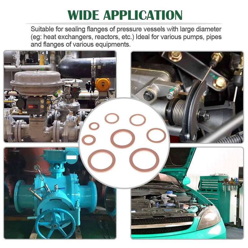 Copper Washers, 320pcs 12 Sizes, Copper Metric Sealing Washers Kit
