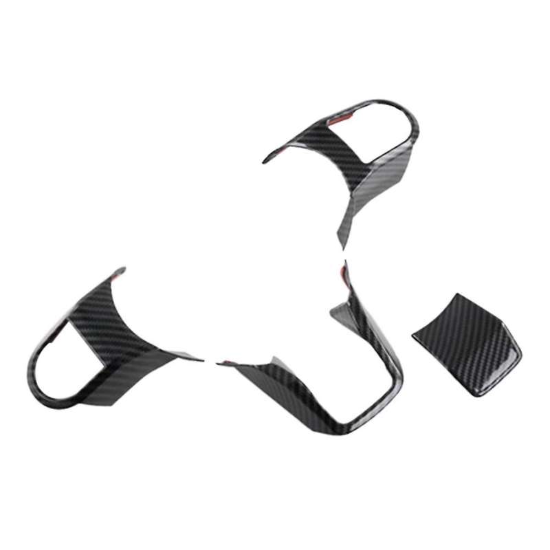 4pcs Car Carbon Fiber Steering Wheel Panel Cover Trim Decoration