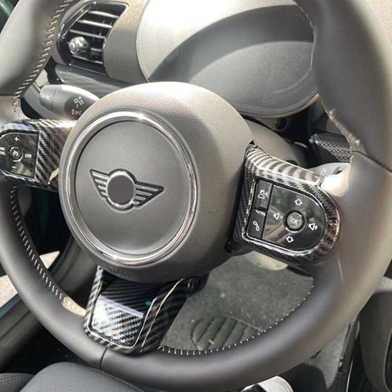 4pcs Car Carbon Fiber Steering Wheel Panel Cover Trim Decoration