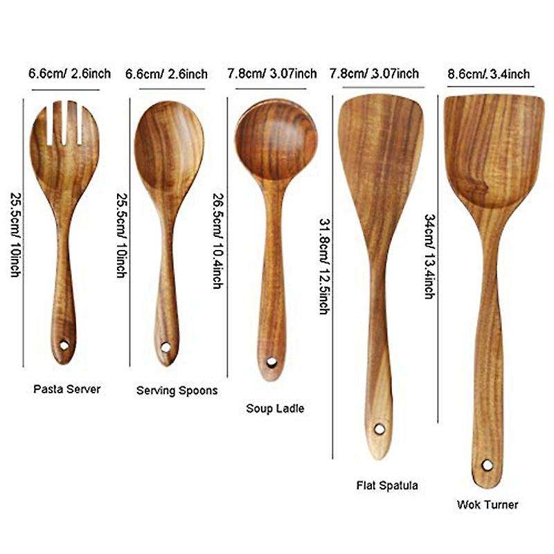 Kitchen Utensils Set Cooking Spoon Tool Handmade Teak Manufacturing