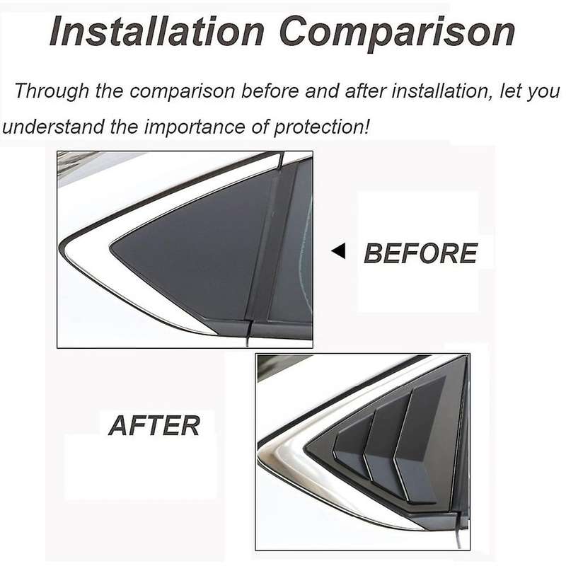 2pcs for Buick Regal 2017-2021 Rear Window Louver Cover, Matte Black