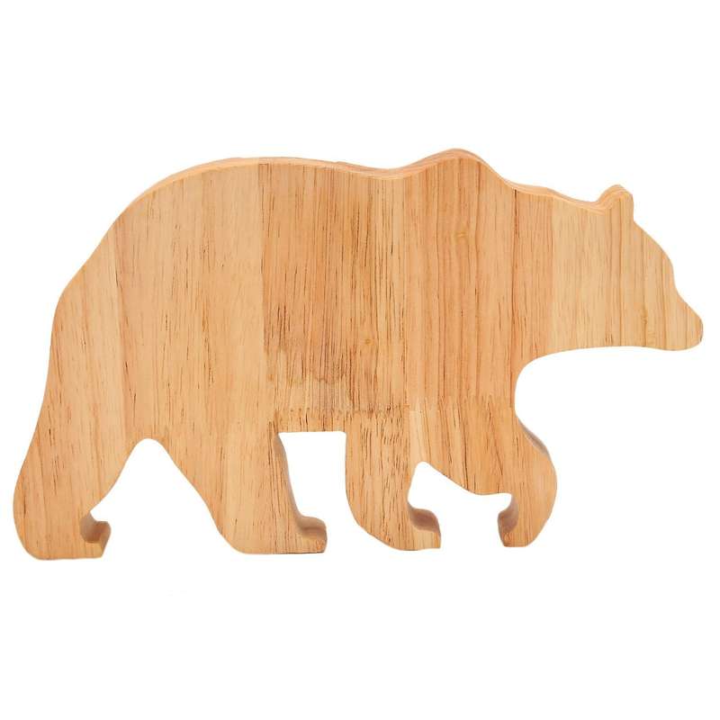 Bear Piggy Bank Pine Piggy Bank Transparent Decoration Gift 26x15cm