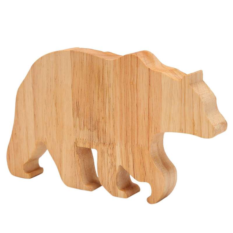 Bear Piggy Bank Pine Piggy Bank Transparent Decoration Gift 26x15cm