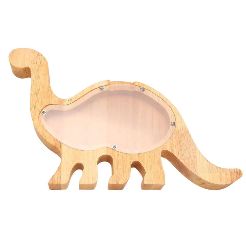 Long-necked Dragon Pine Piggy Bank Transparent Crafts Gift 31.7x18cm