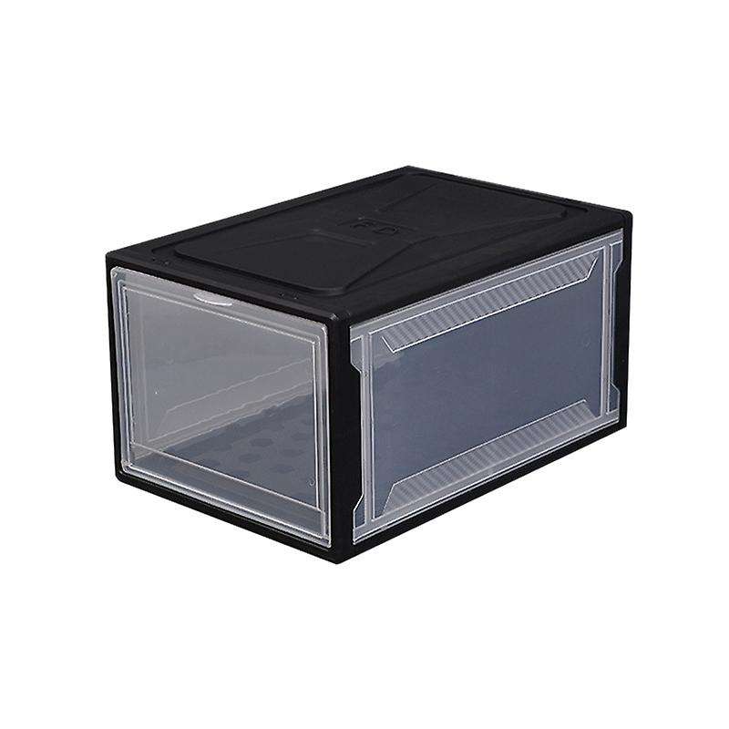 Plastic Translucent Shoe Box Multifunction Home Dust-proof Black