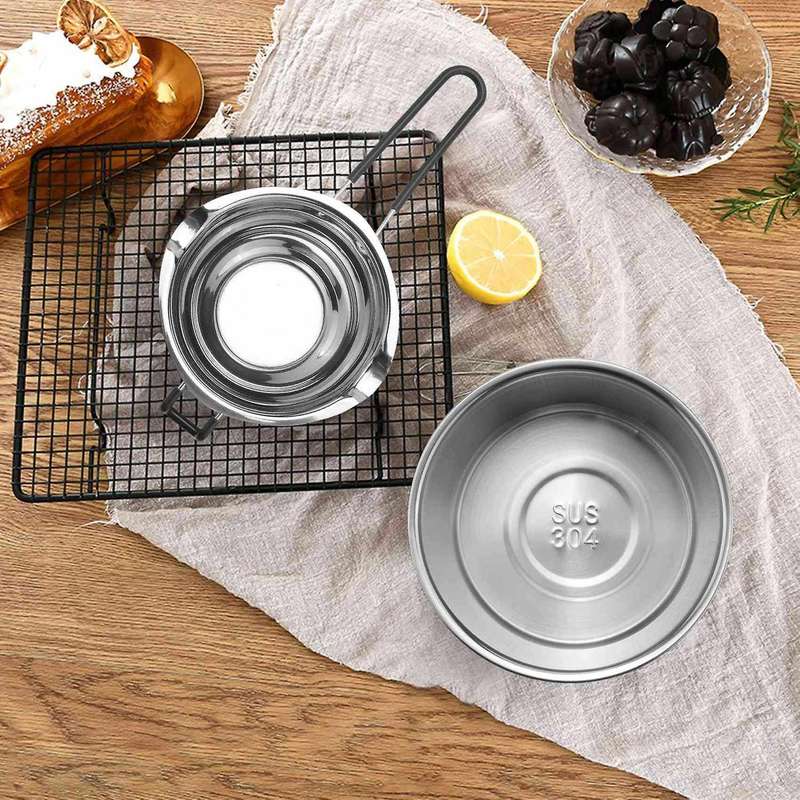 2 Pack Double Boiler Pot Set Stainless Steel Melting Pot for Melting