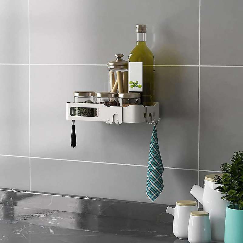 Shower Basket without Drilling,with Hooks Shower Bracket