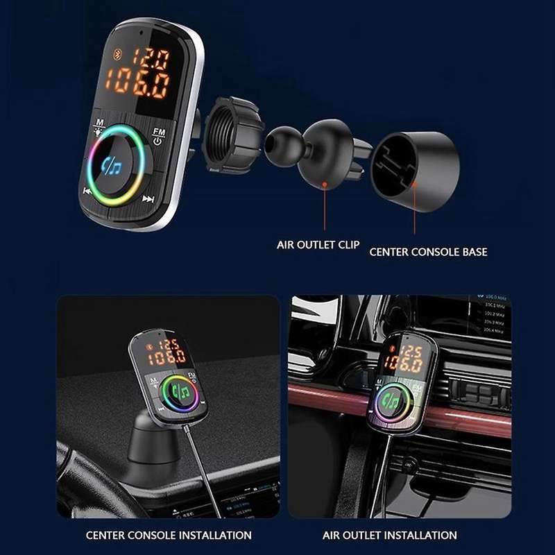 Bc71 Car Bluetooth 5.0 Fm Transmitter Fast Charge Mp3 Player Adapter