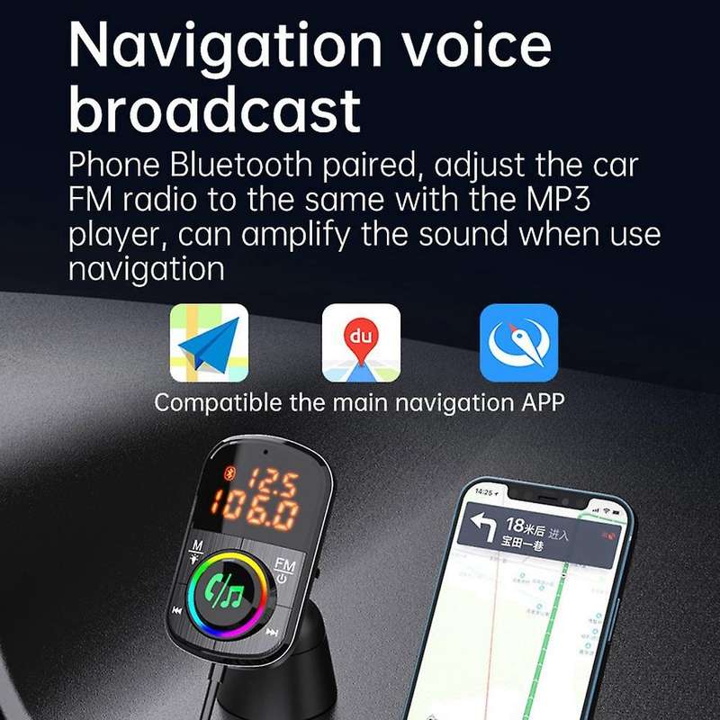 Bc71 Car Bluetooth 5.0 Fm Transmitter Fast Charge Mp3 Player Adapter