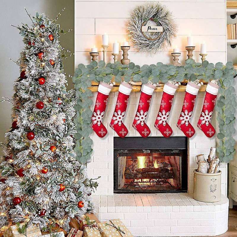 4pack 6.5feet Artificial Eucalyptus Leaves Wreath Wedding Party Decor