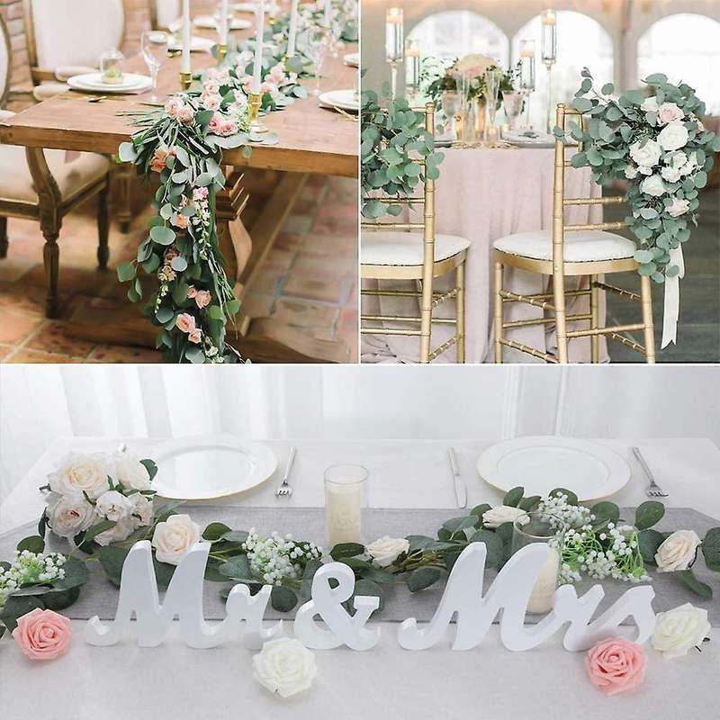 4pack 6.5feet Artificial Eucalyptus Leaves Wreath Wedding Party Decor