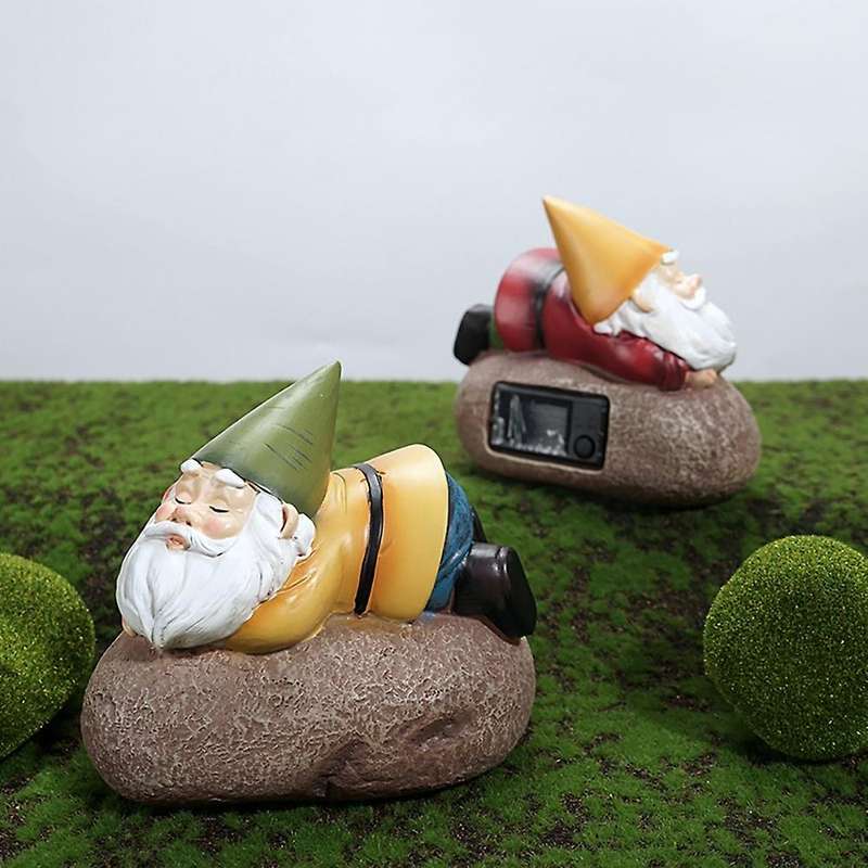 Dwarf Miner Resin Figurines Crafts Outdoor Waterproof Solar Gnome A