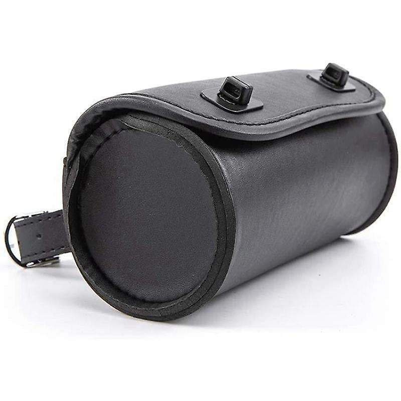 Motorcycle Fork Bag Pu Handlebar Tool Pouch with 2 Straps, Universal