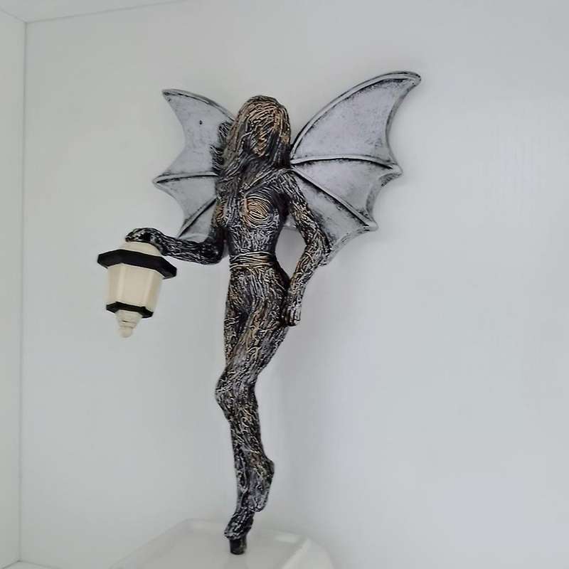 Elegant Garden Lantern Glowing Elf Girl Angel Luminous Statue Craft