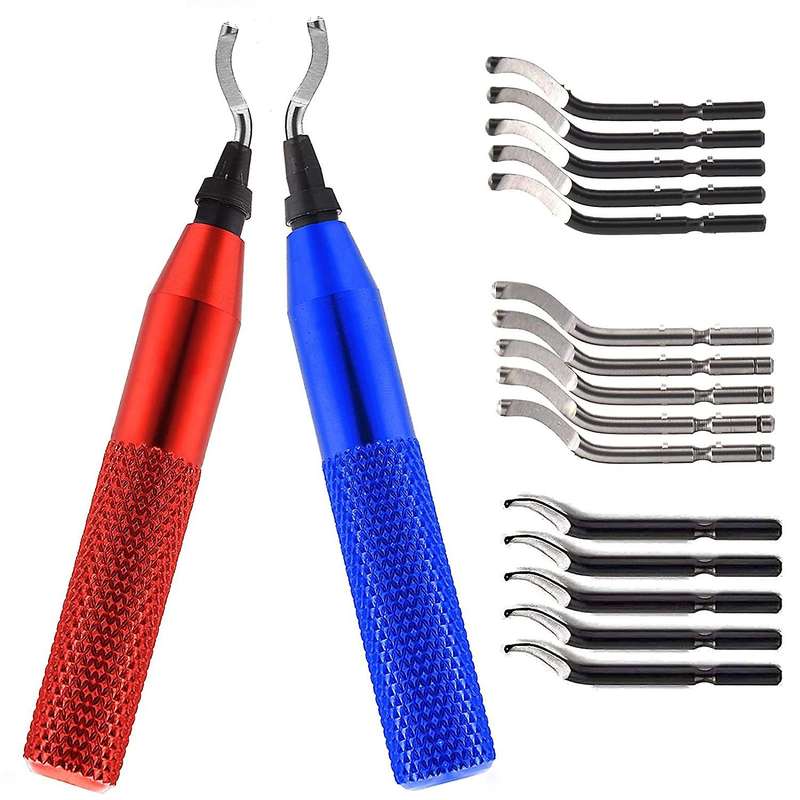 Metal Deburring Tool Kit Rotary Deburring Cutters with 15 Blades