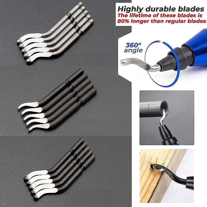 Metal Deburring Tool Kit Rotary Deburring Cutters with 15 Blades