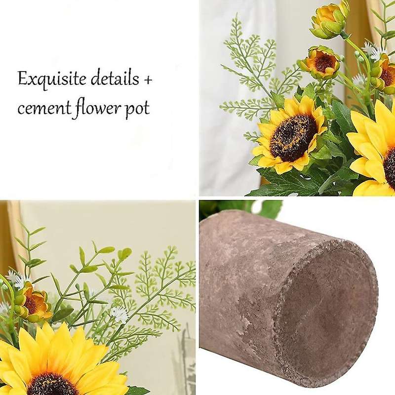 Artificial Sunflower Potted Plant for Home Indoor Bathroom Kitchen