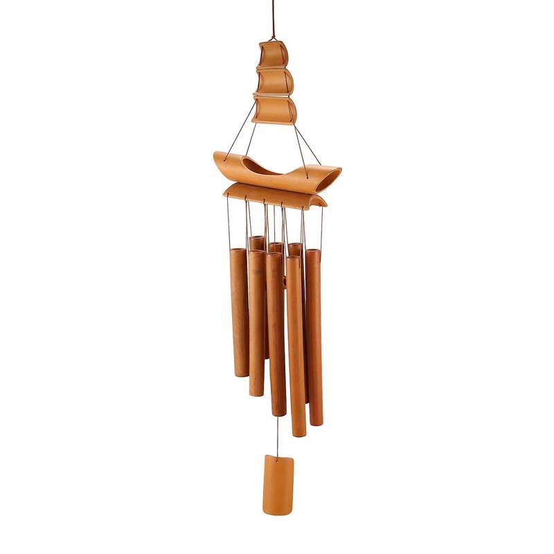 2x Bamboo Wind Chime Handmade Natural Home Decor Yard Wind Bell