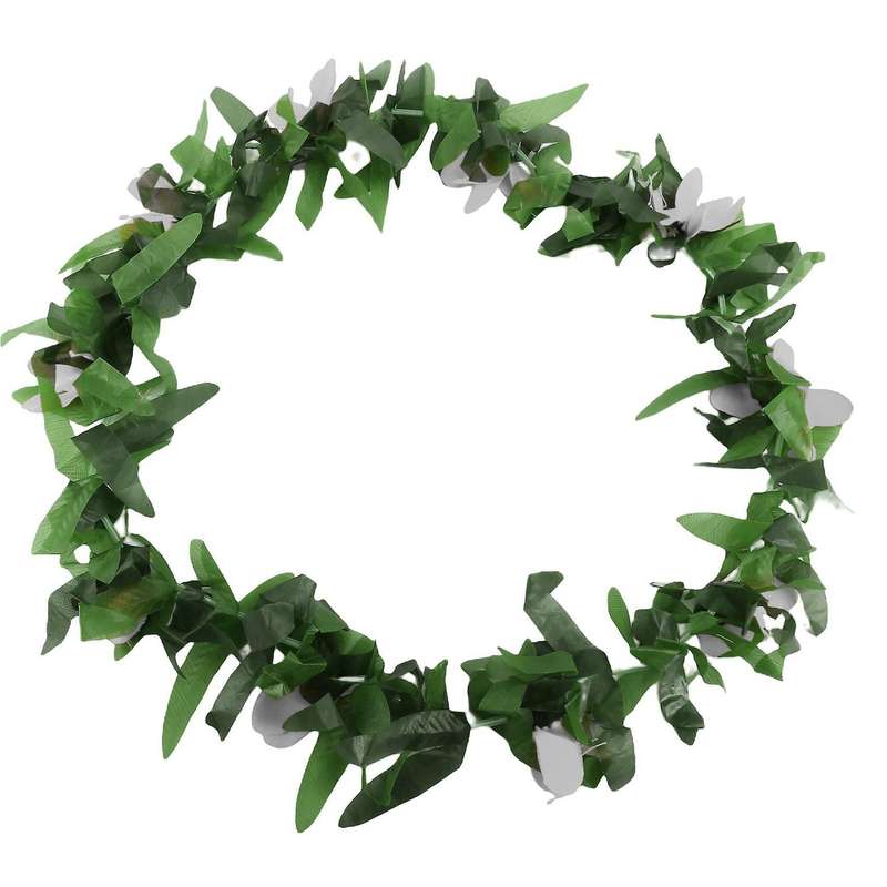Luau Leis 9 Pcs Artificial Flowers Tropical Hawaiian Leaf Necklaces