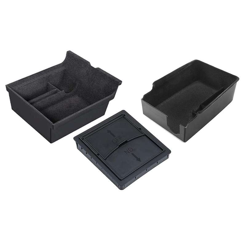 For 2021 Tesla Model 3/y Armrest Cubby Drawer Storage Box (flocking)