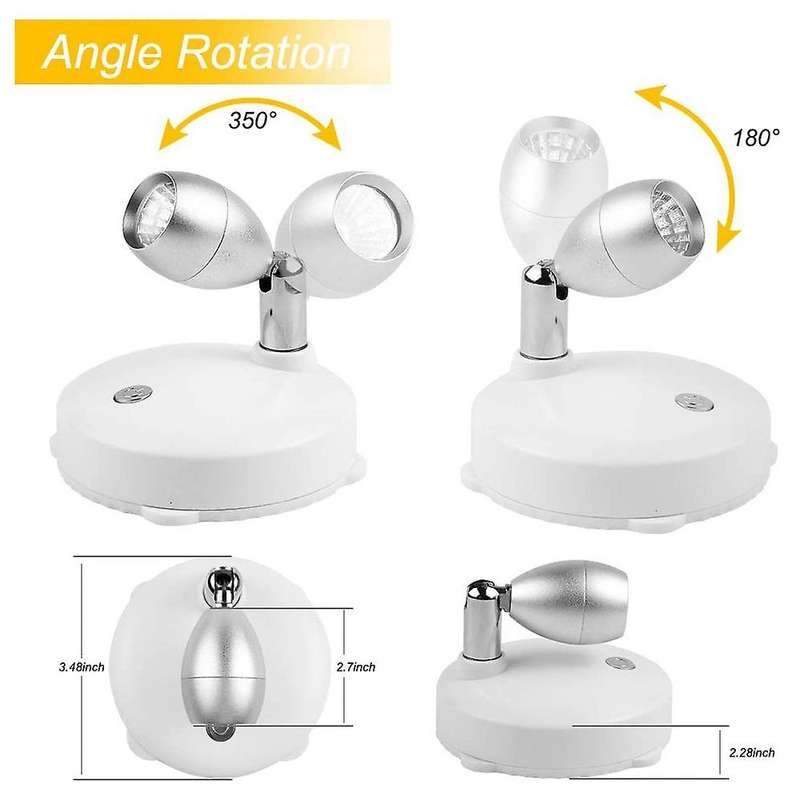 Rgb Wireless Led Spotlight, Dimmable Uplight with Remote, 2 Pack