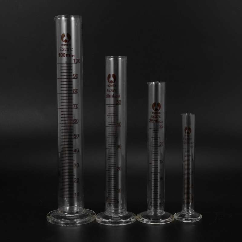Thick Glass Graduated Measuring Cylinder Set 5ml 10ml 50ml 100ml