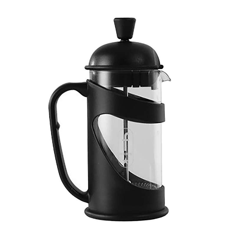 French Pressure Pot Glass Tea Brewer Milk Foam Press Teapot Black