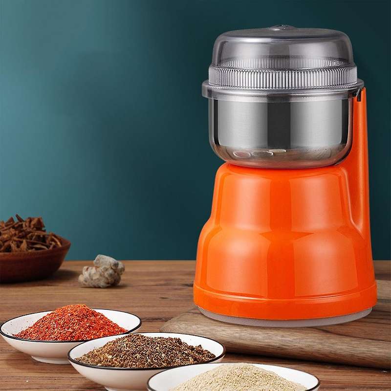 Electric Coffee Grinder Beans Spices Blender Grains Eu Plug Orange