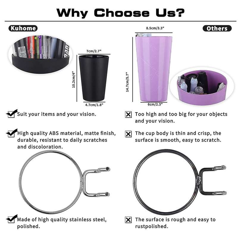 7 Sets Pegboard Hooks with Pegboard Cups Ring Style Pegboard Black