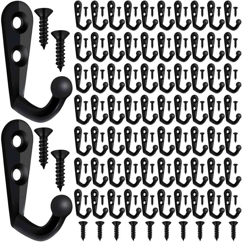 100pcs Single Hook and 210pcs Screws for Hanging Key Hook