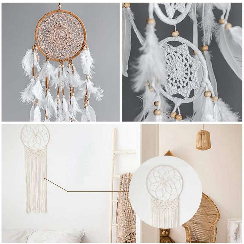 12 Pieces Wooden Bamboo Floral Hoop Set Macrame for Diy Wreath Decor