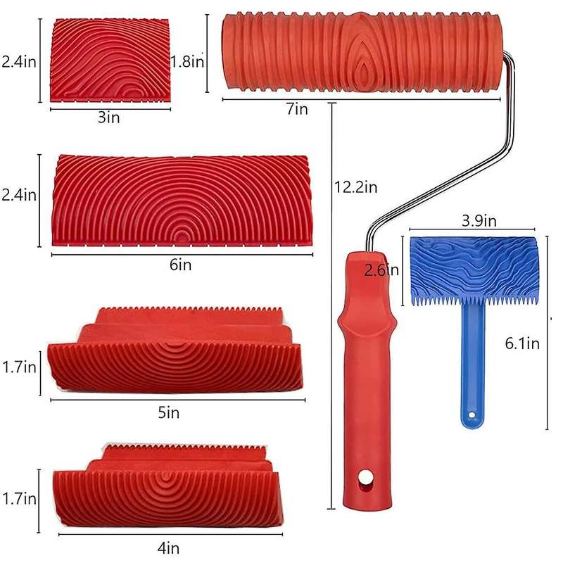 Wood Grain Tool Set, 6pcs 7 Inch Graining Painting Tool Wood Texture