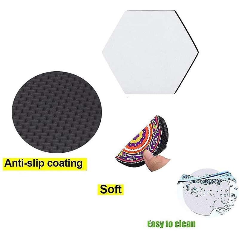 42 Pcs Sublimation Blanks Cup Coasters Sublimation Car Coasters