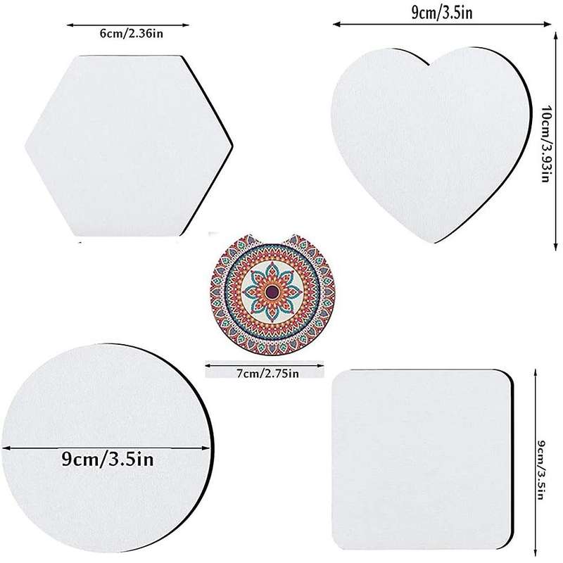 42 Pcs Sublimation Blanks Cup Coasters Sublimation Car Coasters