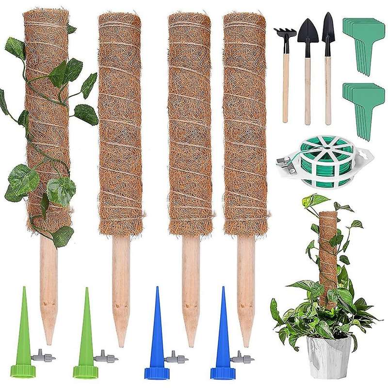 Moss Pole, 4pcs 40cm Plant Support Sticks for Plant Accessories
