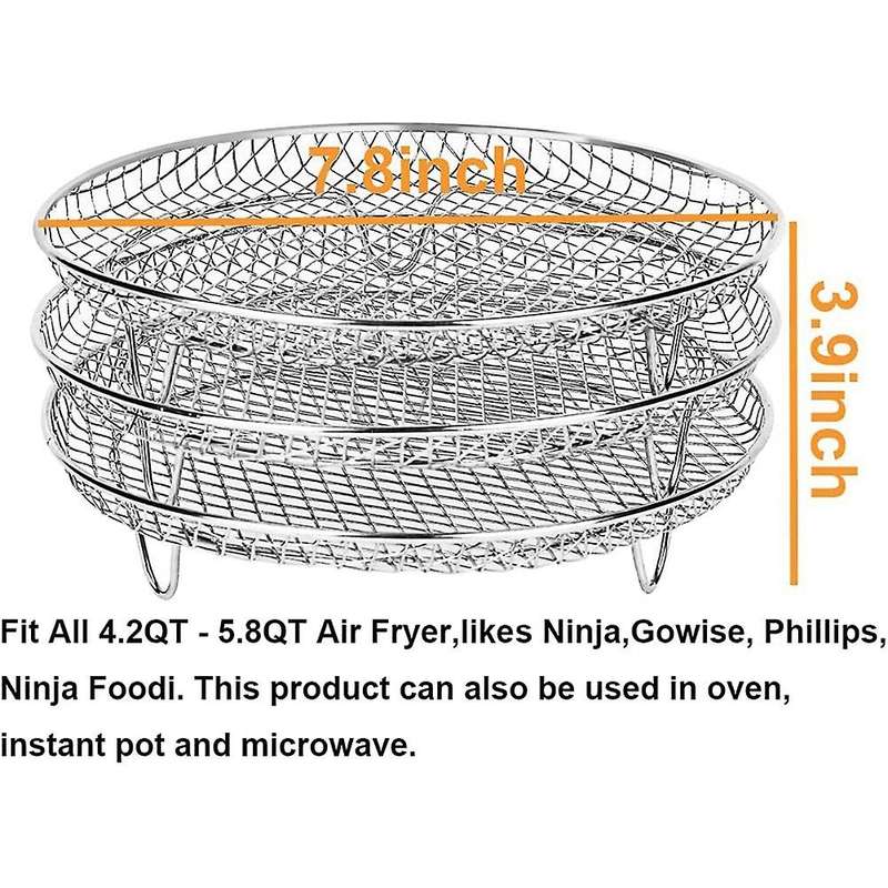 Air Fryer Three Stackable Dehydrator Racks for Gowise Philips Ninja