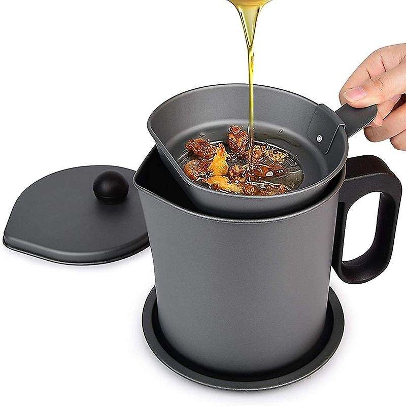 Bacon Grease Container with Strainer, for Kitchen Counter