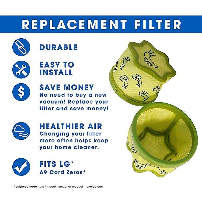 Vacuum Filter for Lg Vacuum Cleaner A9 Cord Zero Compare -pack Of 6