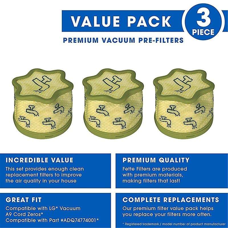 Vacuum Filter for Lg Vacuum Cleaner A9 Cord Zero Compare -pack Of 6