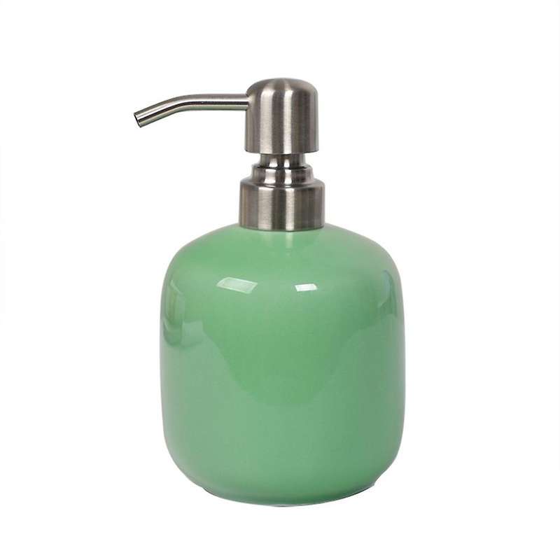 Ceramic Soap Dispenser with Pump 15 Oz for Bathroom Hotel (green)