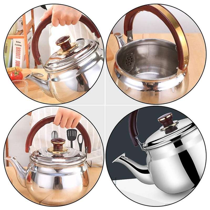 1pc Stainless Steel Teakettle Kitchen Whistle Boiling Water Kettle