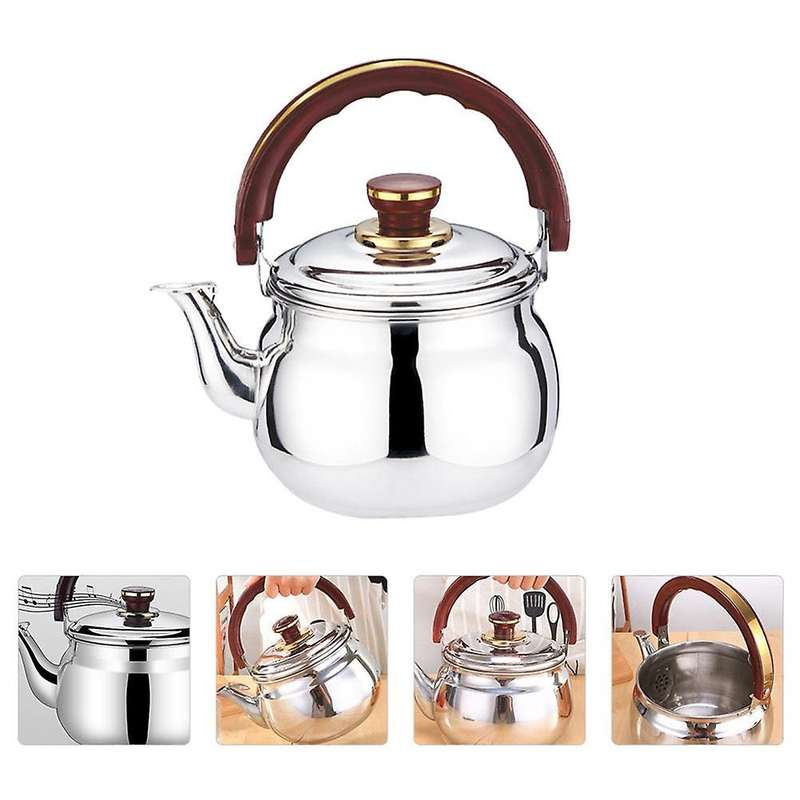 1pc Stainless Steel Teakettle Kitchen Whistle Boiling Water Kettle