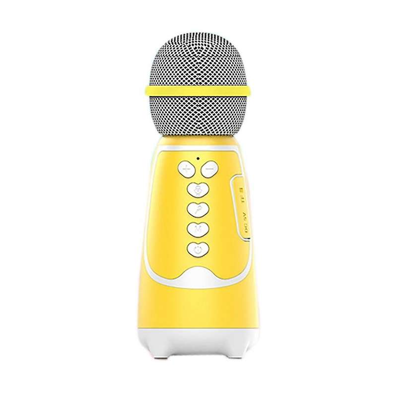 Bluetooth Microphone Handheld Karaoke Live for Mobile Phones Yellow
