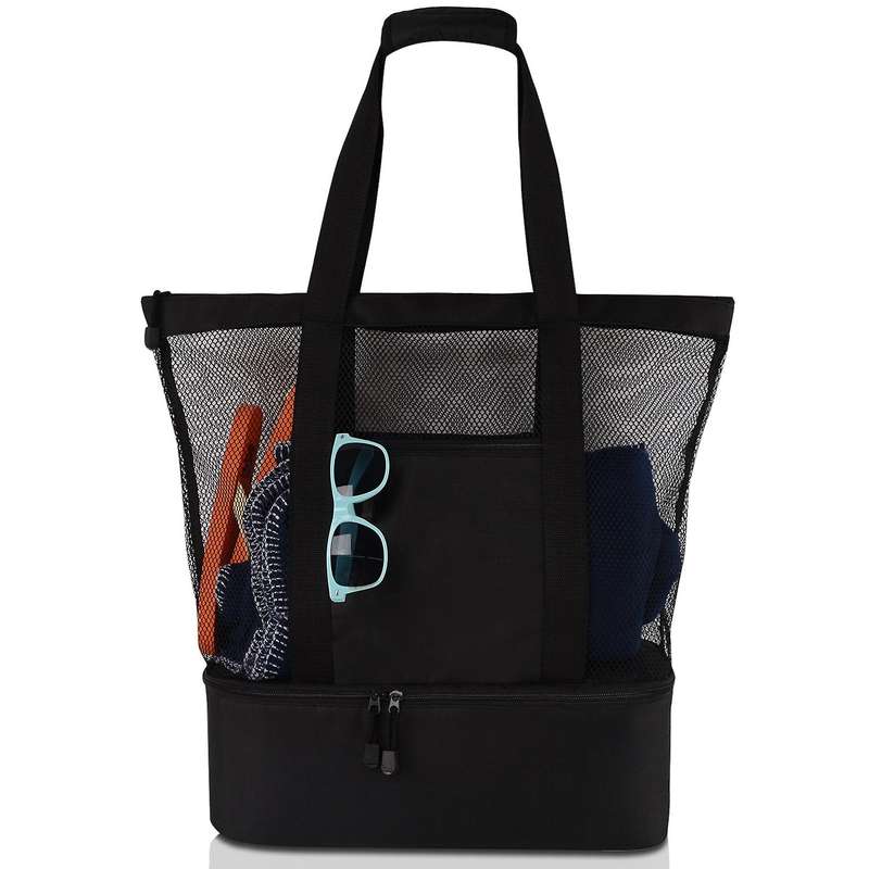 Storage Bag Picnic Beach Bag Double-layer Mesh Beach Picnic Bag Green